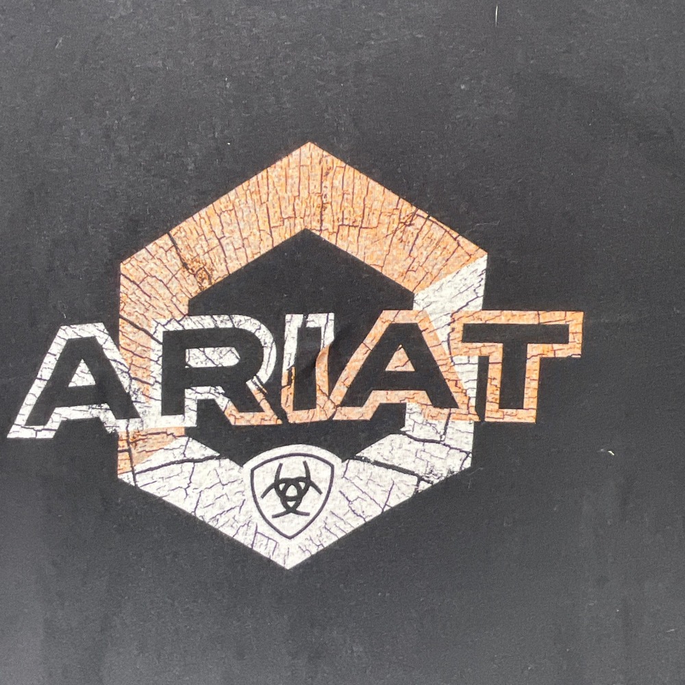 Ariat Graphic T-Shirt Mens XL Black Good Short Sleeve Cotton Logo Tee